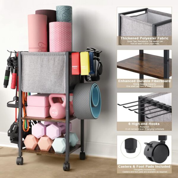Yoga Mat Storage Rack Home Gym Equipment Workout Equipment O...