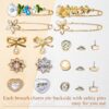54 Pcs Charms for Socks Safety Pins Junk Sock Charms Pins, G...