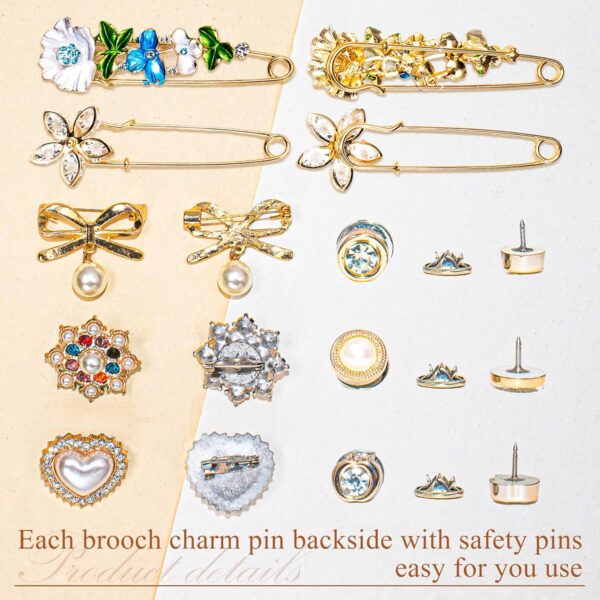 54 Pcs Charms for Socks Safety Pins Junk Sock Charms Pins, G...