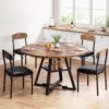 Round Dining Table Set for 4, Kitchen Table and Chairs for 4...