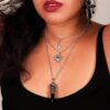 Sacina Gothic Crescent Moon Choker, Moon Sun Star Choker Nec...