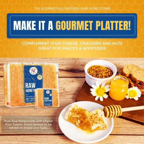 Taj Gourmet All Natural Raw Honeycomb 100% Honey Pure Turkis...