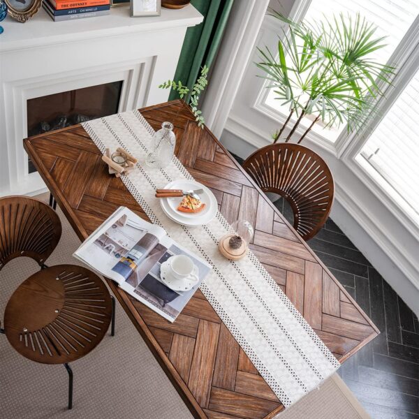 Alynsehom Macrame Table Runner Cream Beige Boho Table Runner...