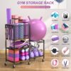 5 Tier Dumbbell Rack, Yoga Mat Storage Holder, Home Gym Stor...