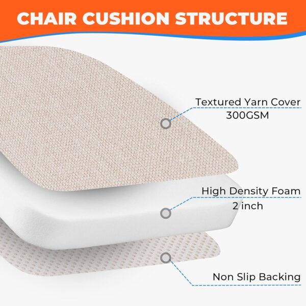 Chair Cushions for Dining Chairs, D-Shaped Seat Cushions wit...
