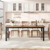 GarveeHome Industrial Dining Table for 6-8 People, 78.7 Inch...