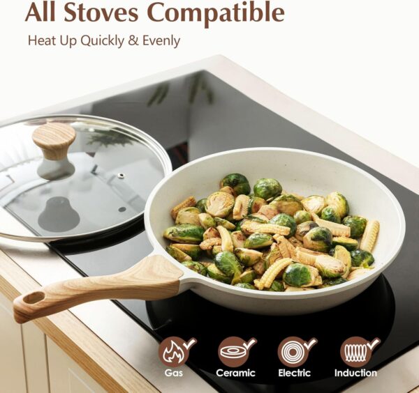 SENSARTE Nonstick Ceramic Frying Pan Skillet with Lid, 9.5 I...
