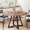 Round Dining Table for 4,Kitchen Dining Room Circle Dinner P...