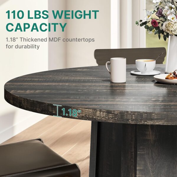 DWVO 47" Round Dining Table for 4-6 People Farmhouse Industr...