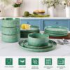 LIANYU Dinnerware Sets for 4, 12 Piece Plates and Bowls Dish...