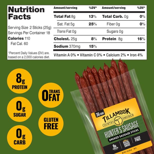 Tillamook Country Smoker Real Hardwood Smoked Sausages, Hunt...