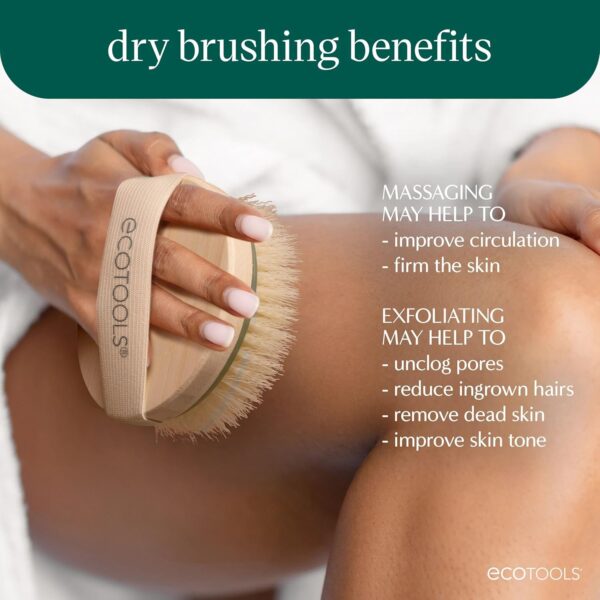 EcoTools Dry Body Brush, Cruelty-Free Bristles Exfoliate & S...