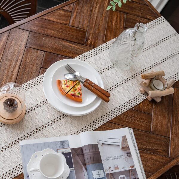 Alynsehom Macrame Table Runner Cream Beige Boho Table Runner...