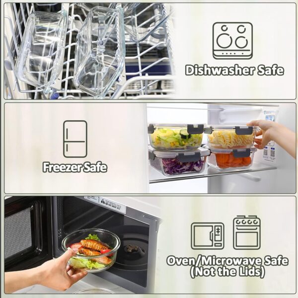 M MCIRCO 30 Pieces Glass Food Storage Containers with Snap L...