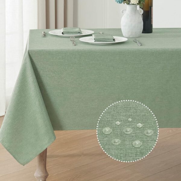 Rectangle Tablecloth Linen Textured Waterproof & Stain Resis...