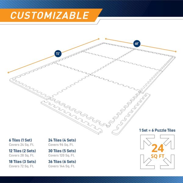 Marcy EVA Foam Interlocking Flooring Mat High Density Non-Sl...