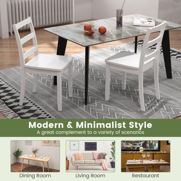 Giantex Wood Dining Chairs Set of 2 White - Wooden Armless K...