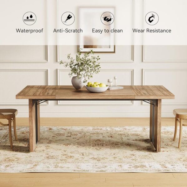 LITTLE TREE 71-Inch Dining Table, Rectangular Wooden Kitchen...