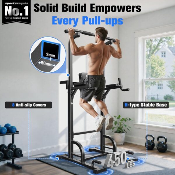 Sportsroyals Pull Up Bar Dip Station Power Tower Assistive T...