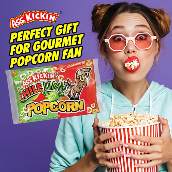 ASS KICKIN' Chile Lime Microwave Popcorn Bags - 3 Pack - Ult...