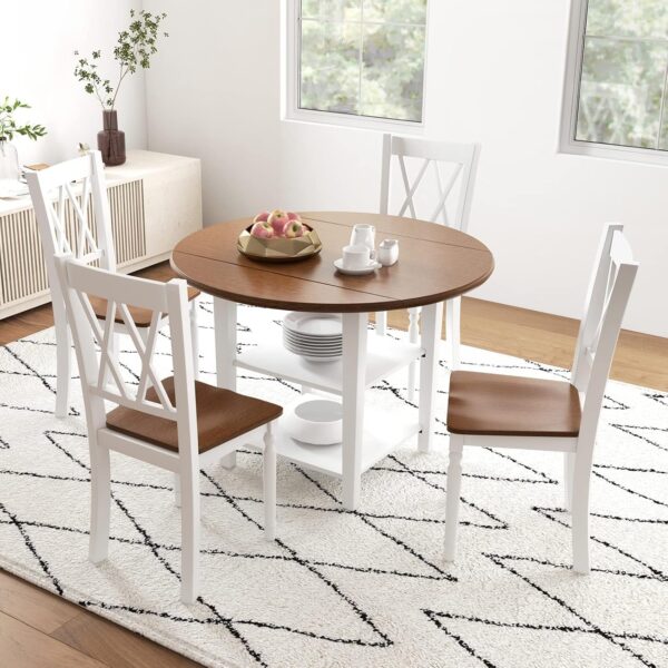 Giantex Dining Room Chairs Set of 2 White, Wooden Farmhouse ...