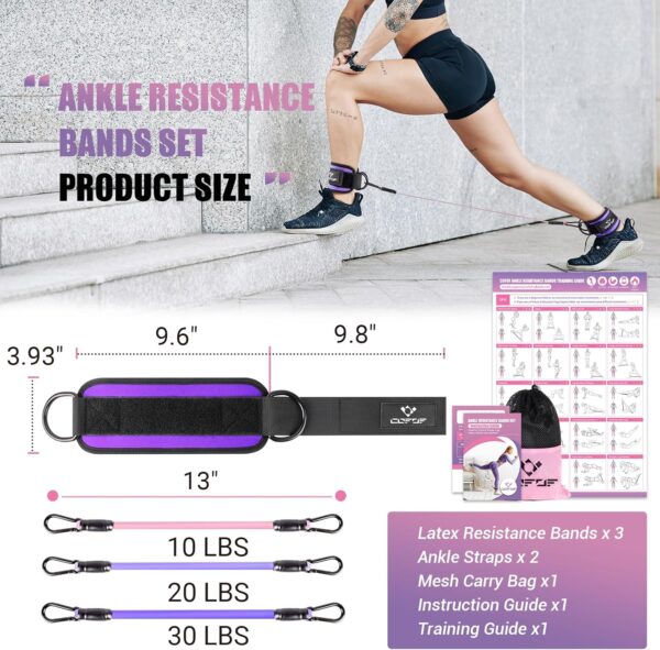 Ankle Resistance Bands With Cuffs for Working Out, Kickbacks...
