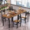 AWQM 3 Piece Dining Table Set, Small Industrial Kitchen Tabl...