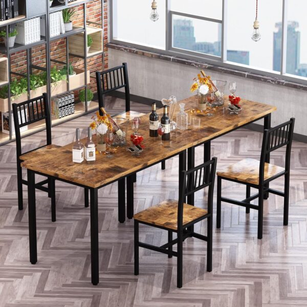 AWQM 3 Piece Dining Table Set, Small Industrial Kitchen Tabl...