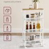 VASAGLE Slim Rolling Cart, 4-Tier Storage Cart, Narrow Cart ...