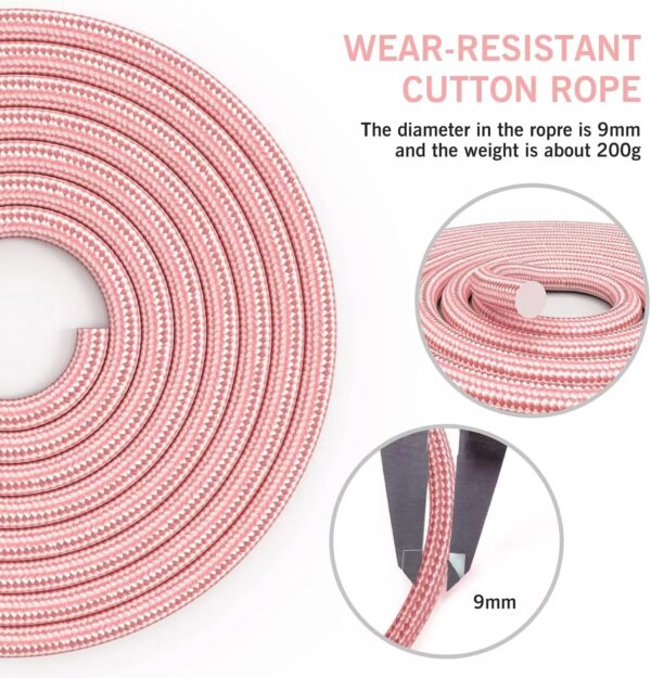 FITMYFAVO Jump Rope Cotton Adjustable Skipping Weighted jump...