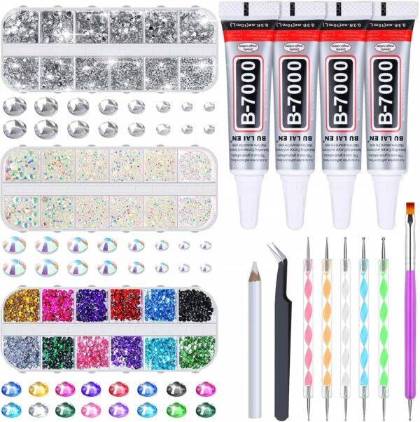 shynek B7000 Jewelry Glue with Rhinestones for Crafts, 6300P...