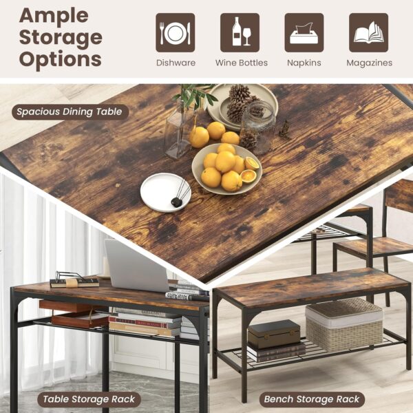 Giantex Dining Table Set for 4, Kitchen Table with Chairs & ...