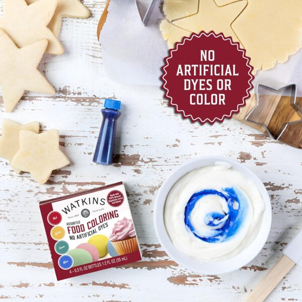 Watkins Assorted Food Coloring, 1 Each Red, Yellow, Green, B...