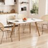 47.2" Dining Table for 4-6 Person - Rectangular Kitchen Tabl...