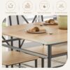 VECELO 5-Piece Kitchen Dining Table Set, Wood Tabletop & Hea...