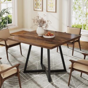 Tribesigns Square Dining Table for 2, 31.5" Industrial Dinne...