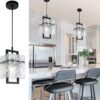 IKK Black Crystal Pendant Light for Kitchen Island, Luxury W...