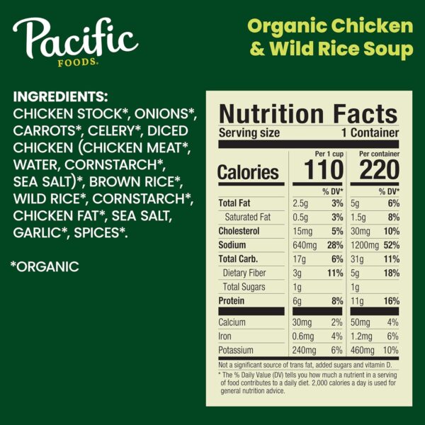 Pacific Foods Organic Chicken and Wild Rice Soup, 16.3 oz Ca...