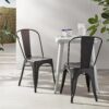 Amazon Basics Metal Dining Chairs, Matte Black, 1 Count (Pac...