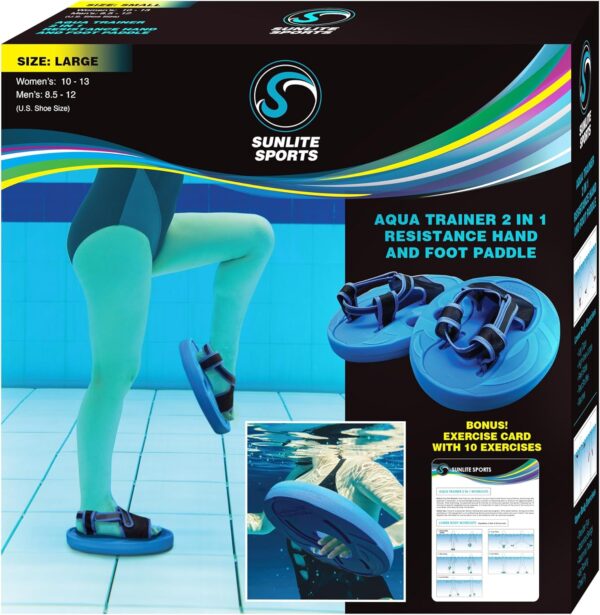 Sunlite Sports Aqua Trainer 2-in-1 Resistance Hand and Feet ...