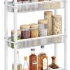 VASAGLE Slim Rolling Cart, 4-Tier Storage Cart, Narrow Cart ...