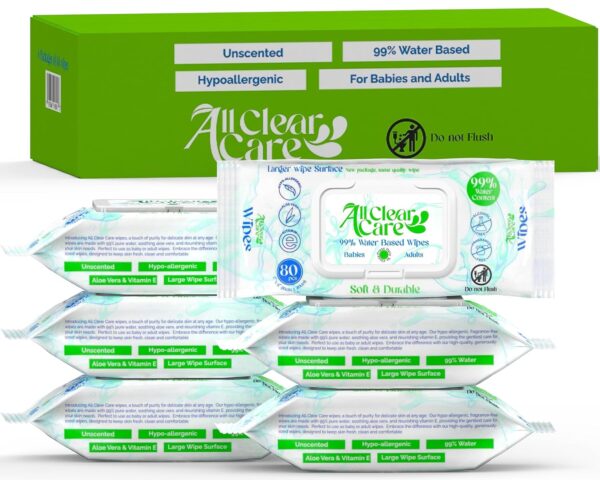Baby Wipes, Unscented Wipes for Sensitive Skin, Large Soft D...