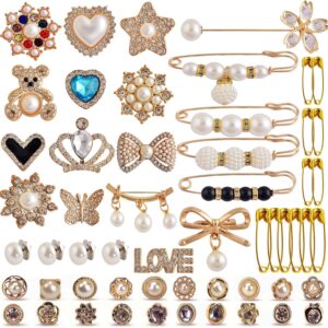Charms for Socks Safety Pin Brooch,55pcs Junk Sock Charms Pi...