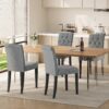 Upholstered Dining Chairs Set of 4, Button Tufted Parsons Di...