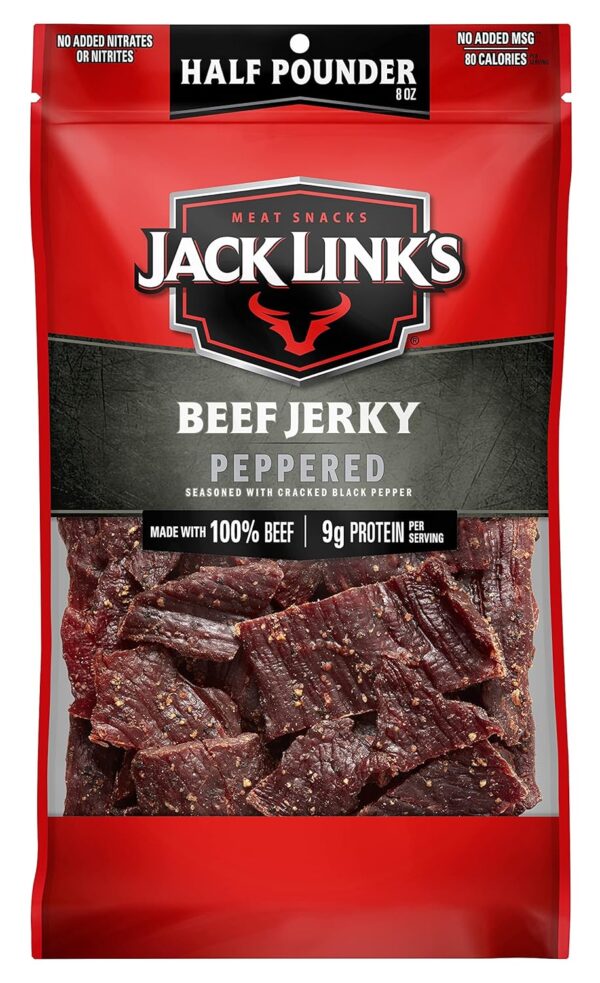 Jack Link's Beef Jerky, Peppered, Half Pounder Large Jerky B...