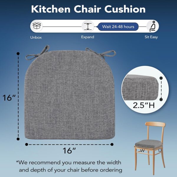 Chair Cushions for Dining Chairs, Non Slip Chair Pads with T...