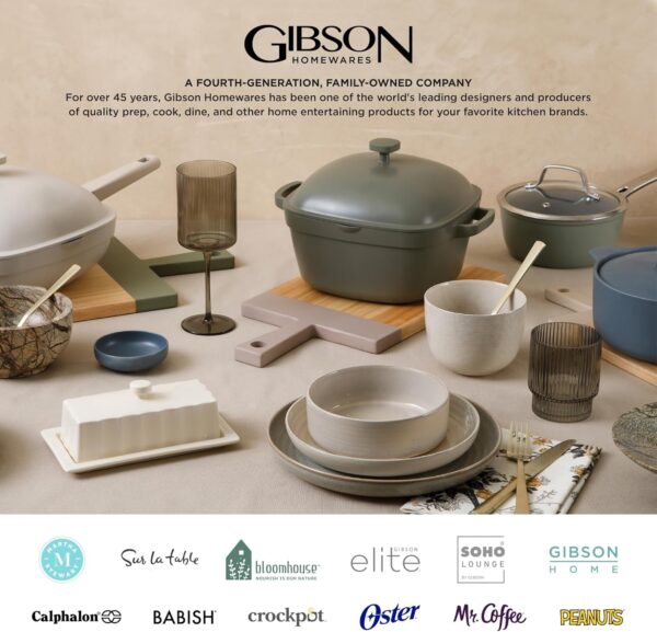 Gibson Soho Lounge Square Reactive Glaze Dinnerware Set, Red...