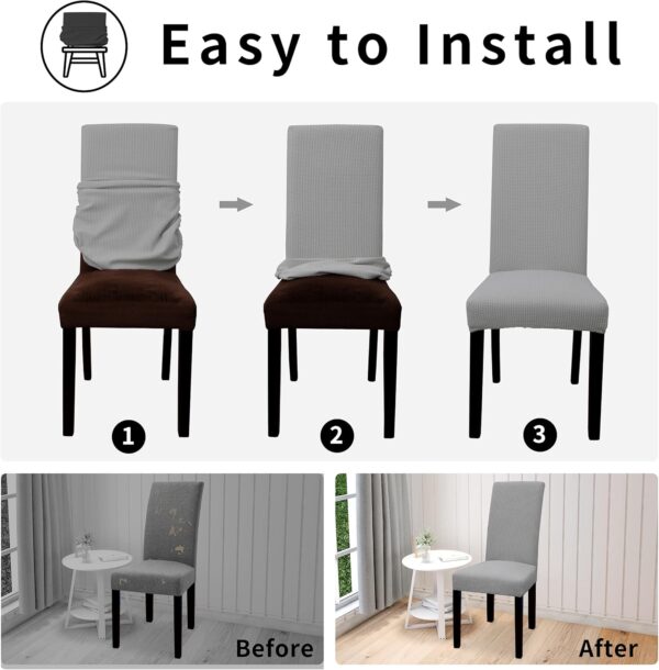 Easy-Going 100% Waterproof Dining Room Chair Cover Set of 6,...