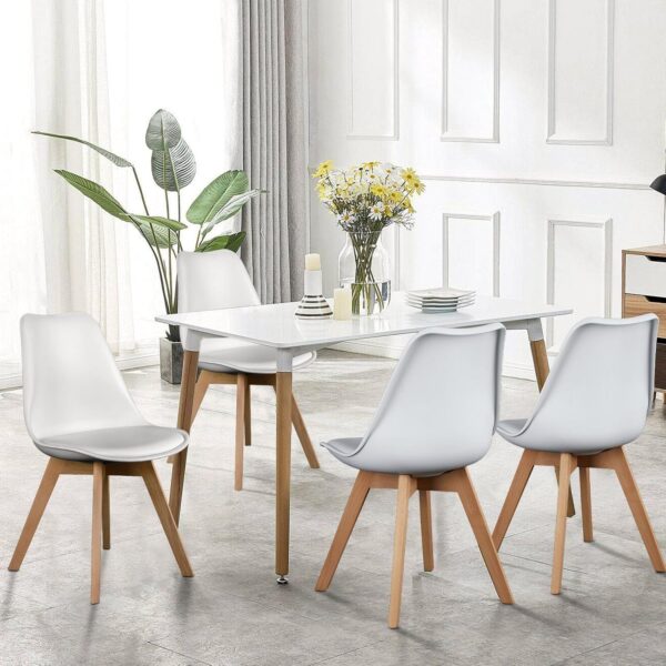 Sweetcrispy Dining Chairs Set of 4, Kitchen Room PU Leather ...