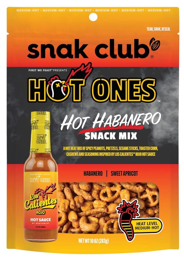 Snak Club x Hot Ones Hot Habanero Snack Mix, Spicy Snacks wi...